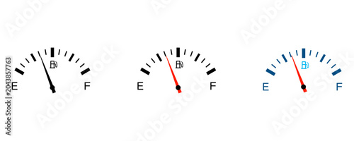 Fotografía Car fuel gauge vector icon set