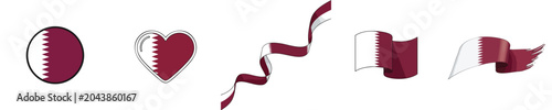 Foto Qatar Flag Graphics Flat Design National Pride Vector Icon Collection