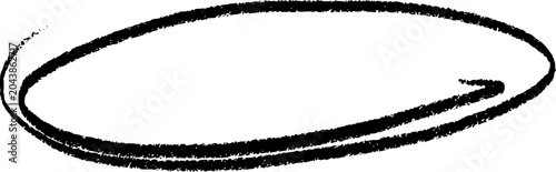 Photography Hand drawn black crayon oval and circle