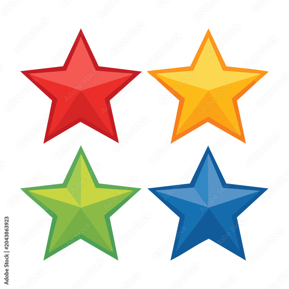 Obraz premium Four Colorful Stars