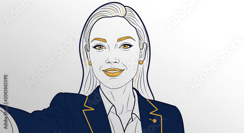 Professional woman taking a selfie in a blazer for business profiles, social media, personal branding, and corporate websites