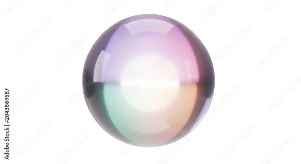 Fototapeta premium Iridescent soap bubble with rainbow reflections