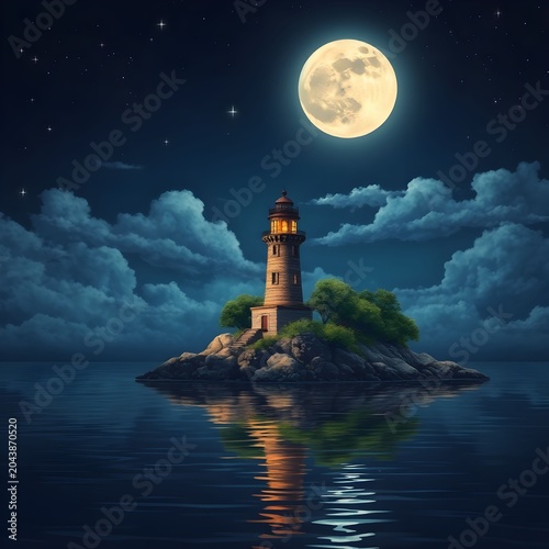 lighthouse at night