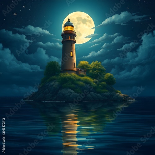 lighthouse at night