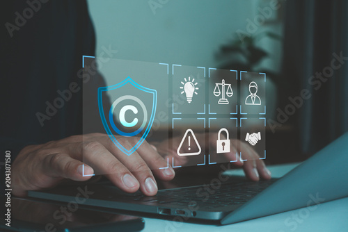 Fotografie Copyright protection and intellectual property security concept