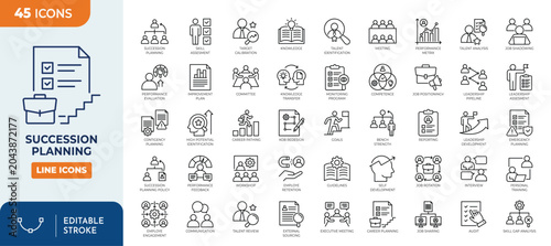 Fotografie Succession Planning icon set