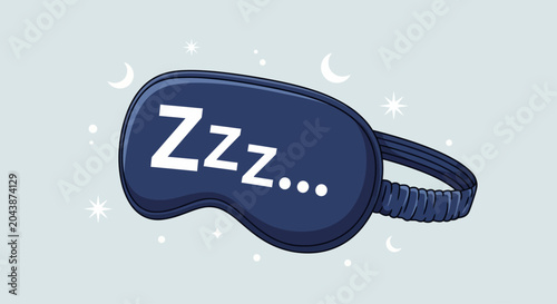 Bild auf Leinwand Sleep Mask with Zzz and Night Symbols