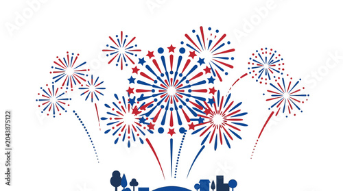 Fireworks display on 4th of July celebration