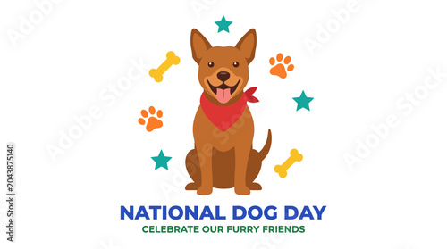 Illustration of dog for National Dog Day celebration