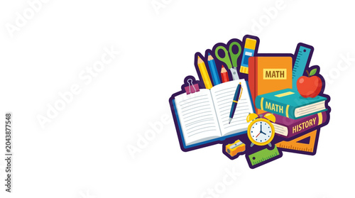 Colorful Back to School Stationery and Supplies