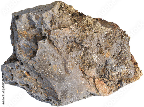 Fotografie Highly Porous Volcanic Lava Rock Isolated on Transparent Background