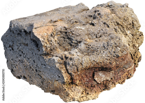 Fotografie Highly Porous Volcanic Lava Rock Isolated on Transparent Background