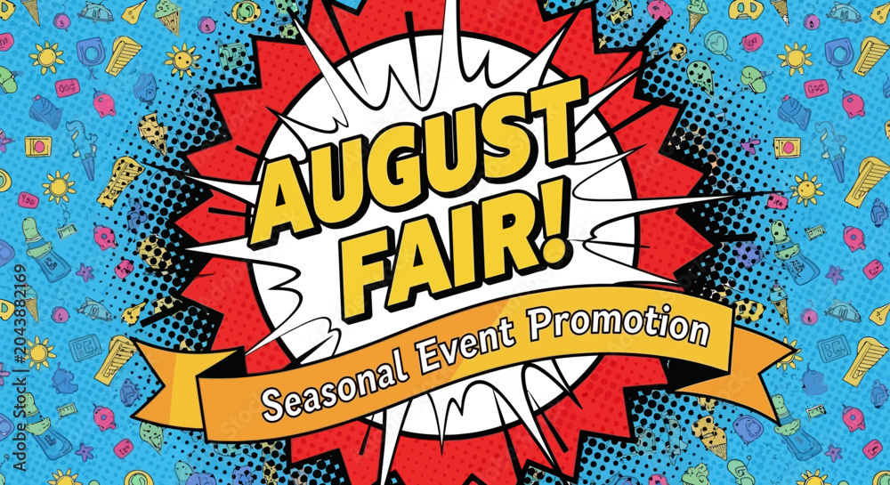 Fototapeta premium August Fair Seasonal Event Promotional Graphic Banner