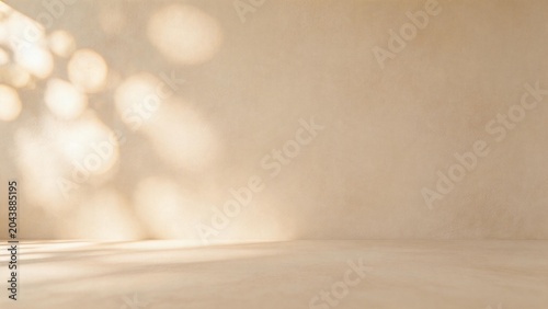 Sunlit textured wall and floor