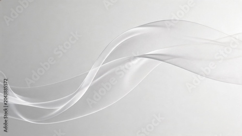 Abstract flowing white ribbon