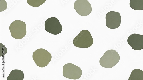 Abstract pattern of green shapes on white