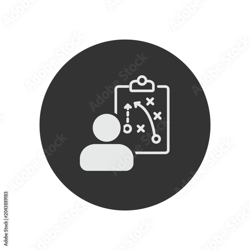 vector flat design coach strategy board icon