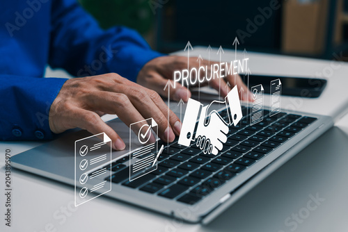 Fotografi Procurement process management and vendor approval concept