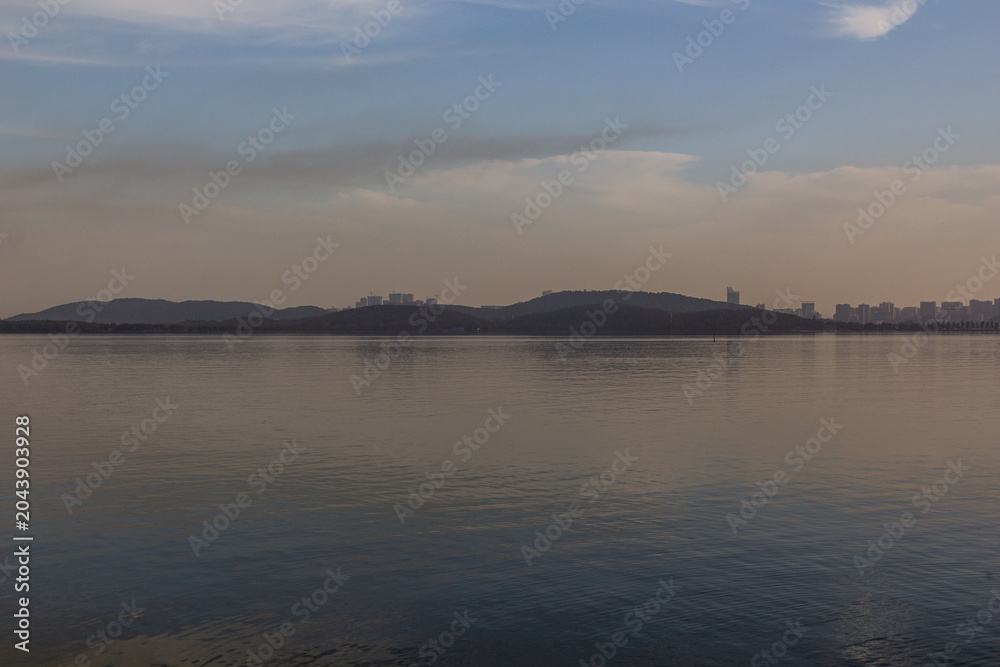 Fototapeta premium View of East (Dong) lake in Wuhan, China