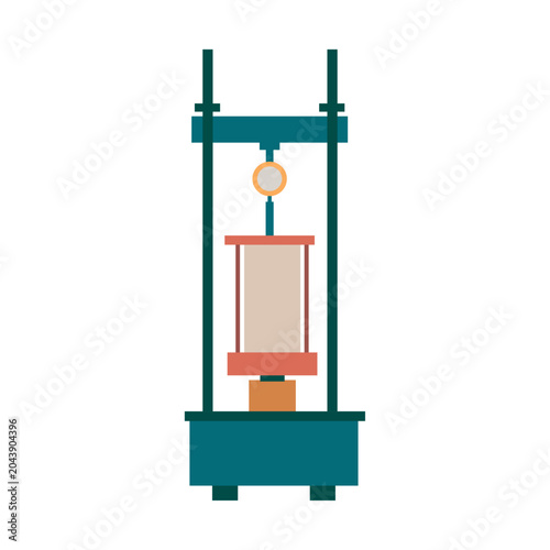 Triaxial test cell flat illustration. Geotechnical lab equipment