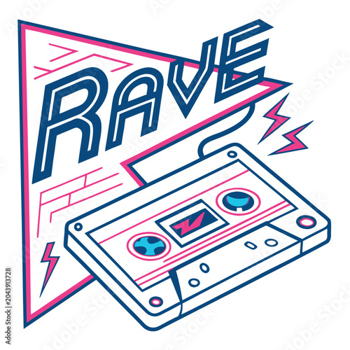 Futuristic Rave Logo Vector