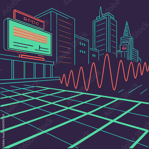 Futuristic Sound Grid Composition