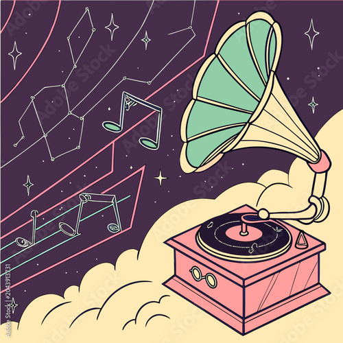 Holographic Music Galaxy Artwork 1