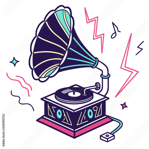 Neon Club Music Symbol 1