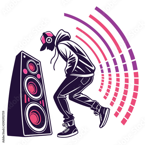 Neon Bass Drop Logo
