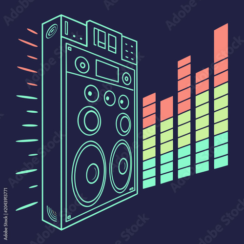 Neon Club Music Symbol