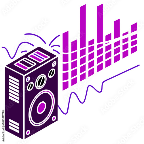 Neon Music Frequency Icon 1
