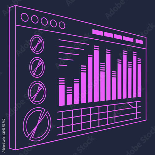 Neon Music Frequency Icon