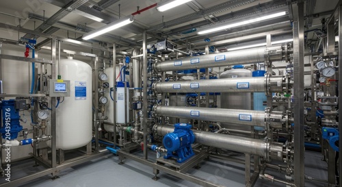 Industrial Water Purification System with Stainless Steel Pipes