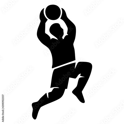 Goalkeeper jump silhouette is bold. 