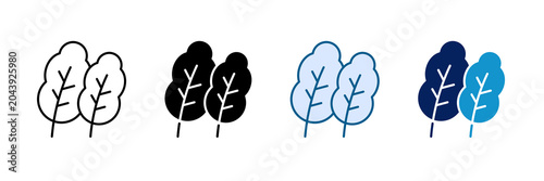 Bild auf Leinwand Leafy Greens Icon Set Multiple Style Collection