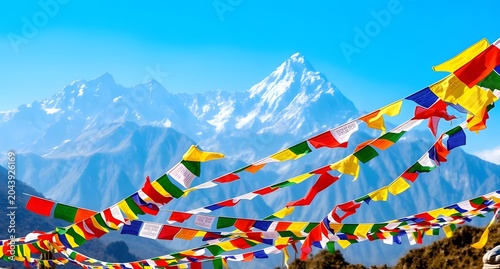 tibetan prayer flags in nepal