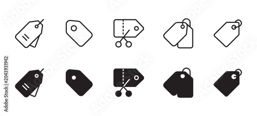 Foto Tag Line Icon Vector Price Label Retail Shopping UI Element