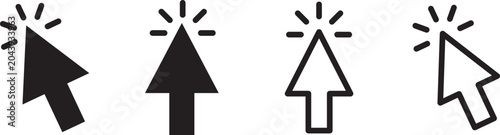 Tableau sur toile Computer mouse pointer icons and electronic input device layouts, containing pre
