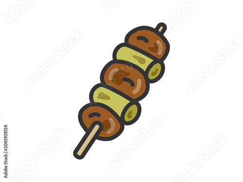 Bild auf Leinwand 焼き鳥のタレのアイコン（線画カラー）のイラスト