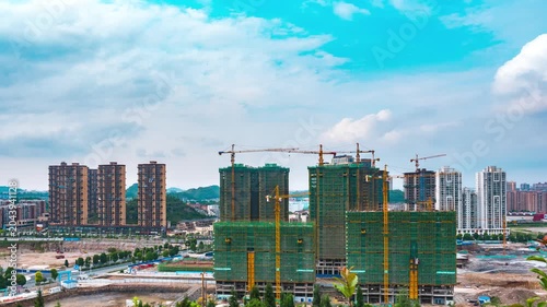 High Rise Residential Buildings Under Construction in Urban Area