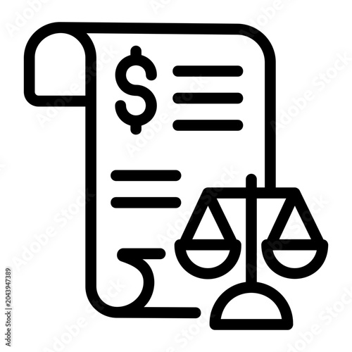Balance sheet Line Icon