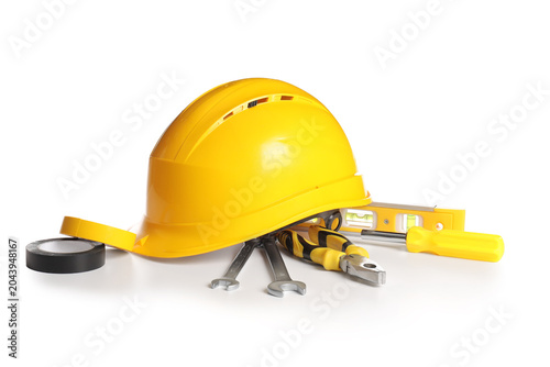 Set of construction tools a...