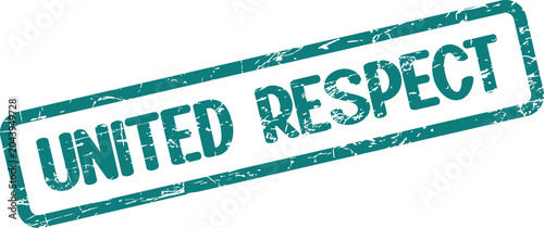 Tableau sur toile Official United Respect distressed stamp impression representing mutual esteem a