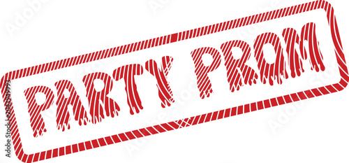 Photos Party Prom Distressed Red Rubber Stamp Graphic for School Dance Events