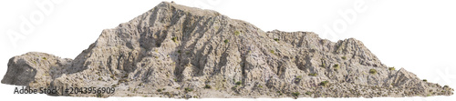 Detailed Desert Mountain Rock Formation PNG Isolated