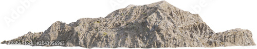 Detailed Desert Mountain Rock Formation PNG Isolated