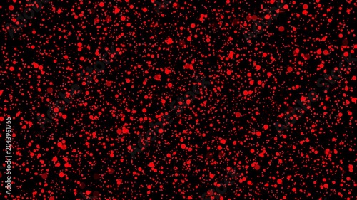 Red Dots Scattered on Black Background Abstract Pattern