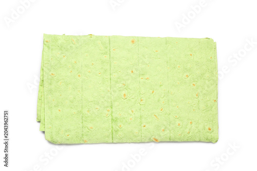 Fresh green lavash on white...