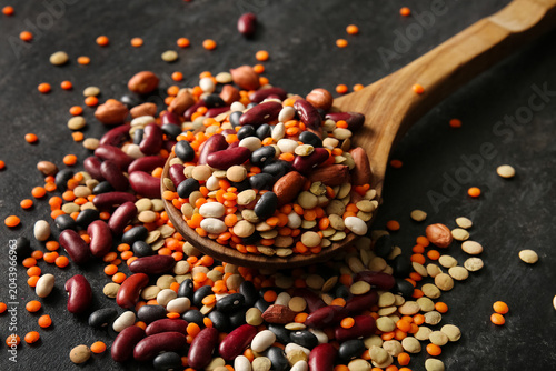 Assorted dried legumes and ...