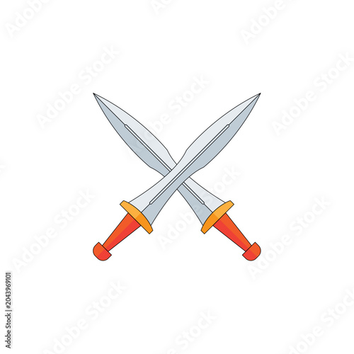Canvastavla Heavy Knight Broadsword Flat Design Illustration